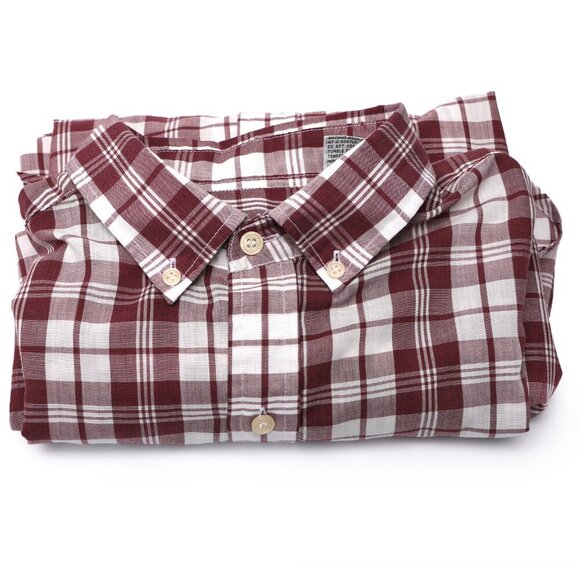 Vintage Grenadier Plaid Long Sleeve Button Down Shirt Collared Red White Preppy - Picture 4 of 10